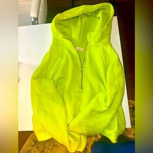 Bright lime green Half-Zip Hoodie